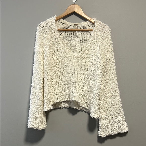Free People Ivory Sand Dune Bell Sleeve Sweater - Picture 3 of 16